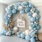 Pastel Blue White Balloon Arch Kit Double Stuffed Dusty Light Blue White Cream Balloon Garland for Baby Shower Birthday Wedding Boho Winter Party Decoration